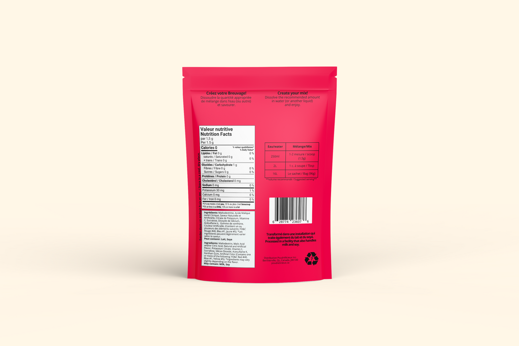 Cerise Sûre | Mélange à boisson sans sucre | 64 portions