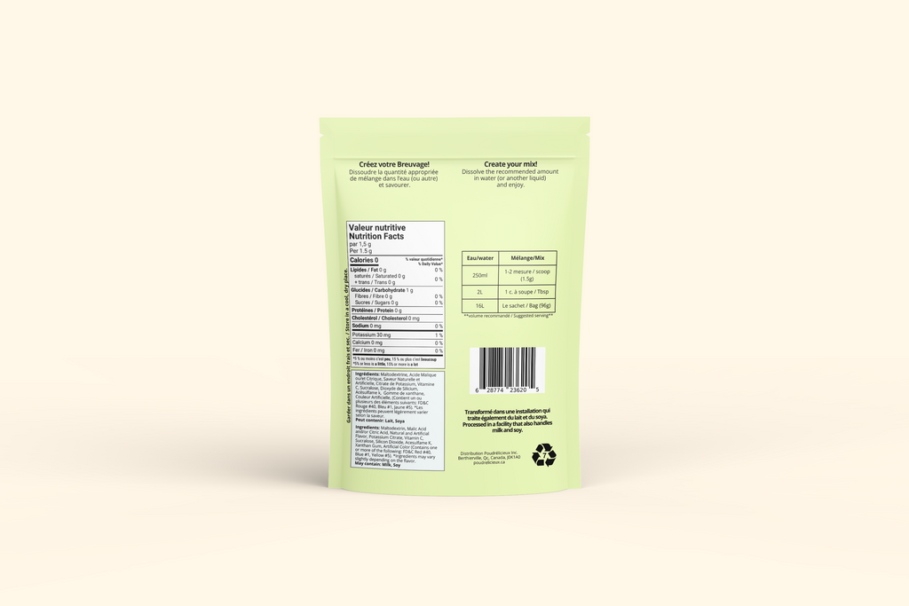 Raisin blanc | Mélange à boisson sans sucre | 64 portions